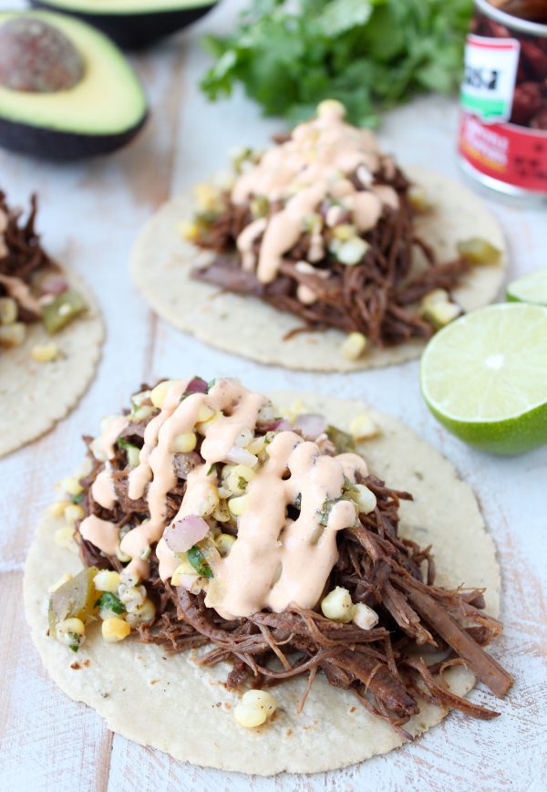Slow Cooker Smoked Chipotle Brisket Tacos
