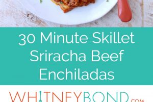 This deconstructed recipe for Beef Enchiladas with creamy Sriracha sauce is made in one skillet in only 30 minutes, perfect for busy weeknight dinners!