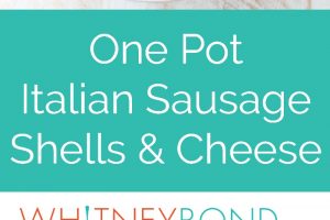 In one pot and under 45 minutes, prepare this Italian style Shells and Cheese recipe, filled with flavorful sausage, tomato sauce, and three cheeses!