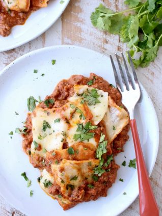 Skillet Sriracha Beef Enchiladas