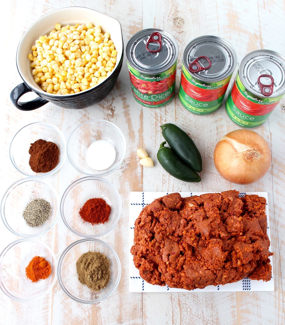Slow Cooker Chorizo Corn Chili Ingredients