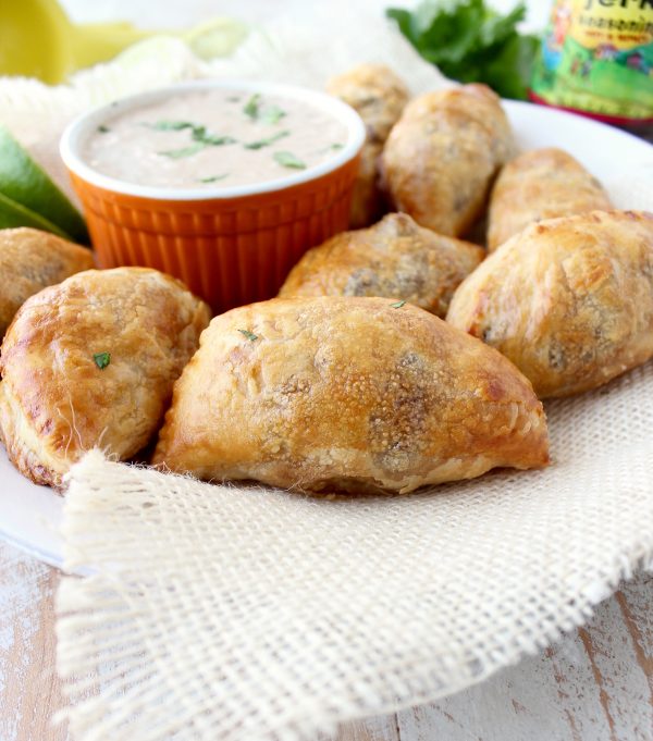 Jamaican jerk seasoned beef patties are a popular dish in Jamaica. In this recipe, the patties are made into the perfect size for a party appetizer!