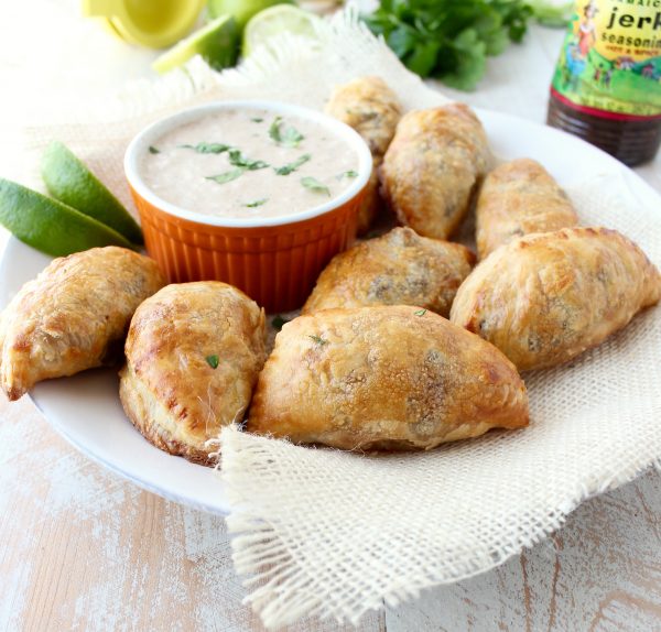 Jamaican jerk seasoned beef patties are a popular dish in Jamaica. In this recipe, the patties are made into the perfect size for a party appetizer!