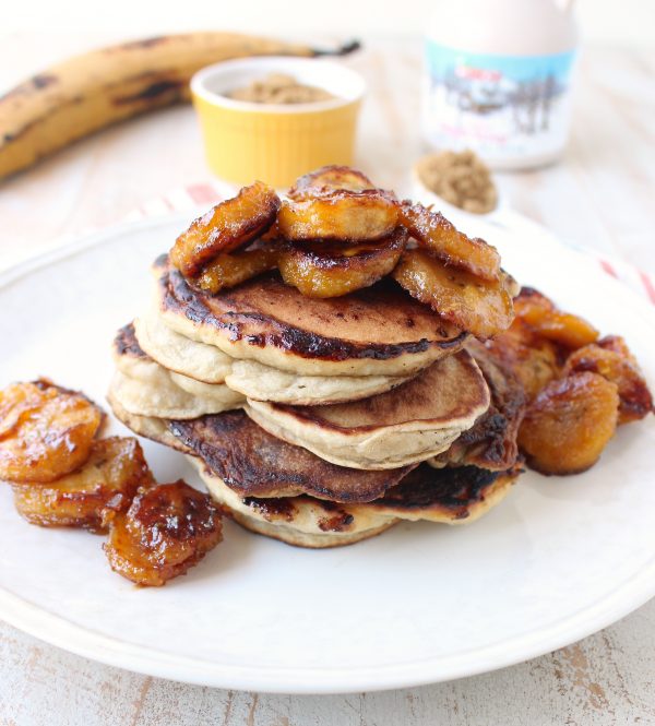 Give your pancakes a sweet taste of the Caribbean, with this delicious & easy 20 minute recipe for Caramelized Plantain Pancakes!