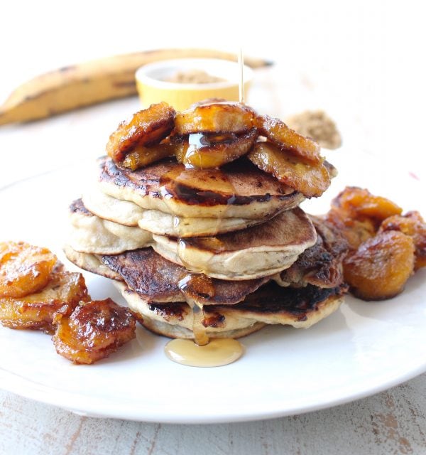 Give your pancakes a sweet taste of the Caribbean, with this delicious & easy 20 minute recipe for Caramelized Plantain Pancakes!