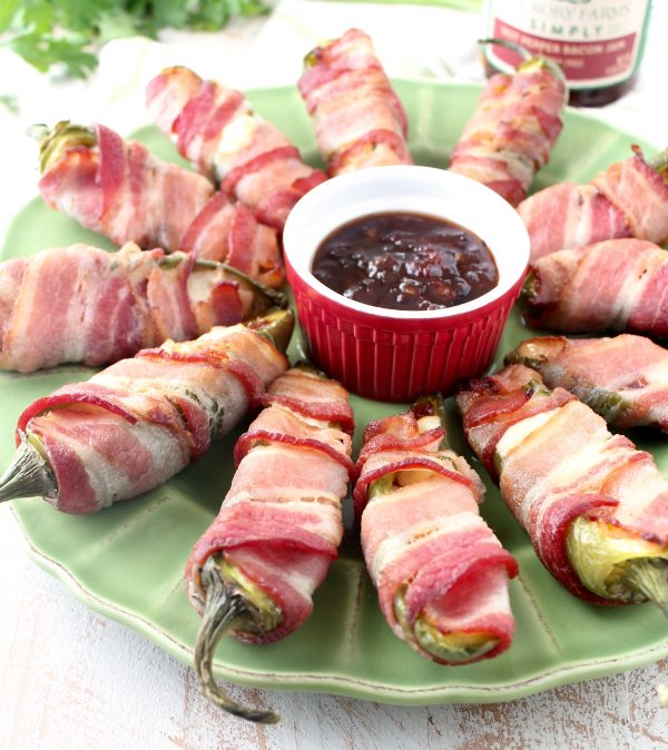 Bacon jam and triple creme cheese fill fresh jalapenos in this delicious and easy jalapeno poppers recipe, perfect for a dinner or party appetizer!