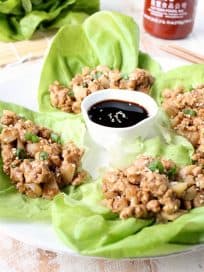 These PF Chang's copycat turkey lettuce wraps, made in only 15 minutes, are prepared with lean ground turkey, making them a healthy & gluten free option!