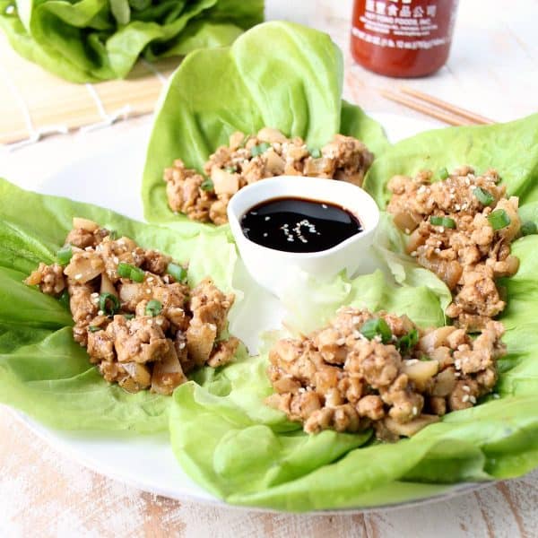 These PF Chang's copycat turkey lettuce wraps, made in only 15 minutes, are prepared with lean ground turkey, making them a healthy & gluten free option!