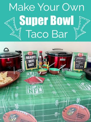 A Make Your Own Taco Bar takes the hassle out of cooking while hosting a party & guests will love it! It's perfect for Superbowl, birthday parties & more!