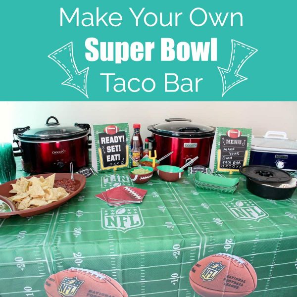 A Make Your Own Taco Bar takes the hassle out of cooking while hosting a party & guests will love it! It's perfect for Superbowl, birthday parties & more!
