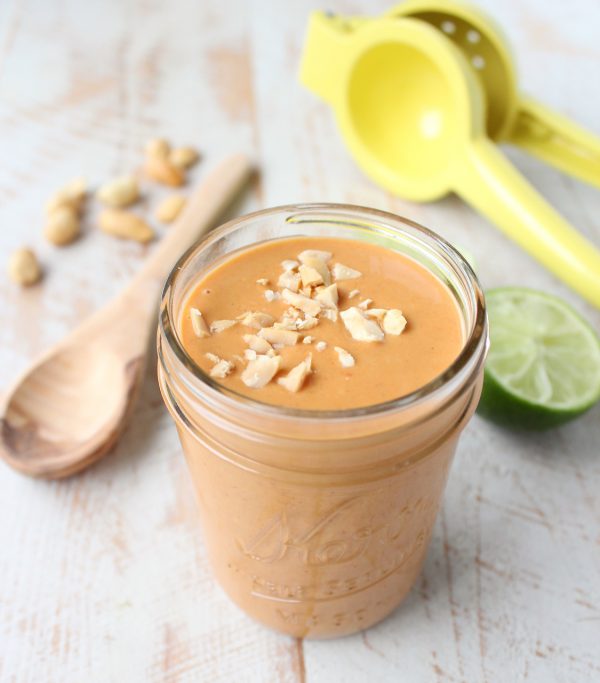 Whether you drizzle it over buddha bowls, add it to pizza or toss it with noodles, this easy 10 minute Thai Peanut Sauce recipe is sure to be a hit!