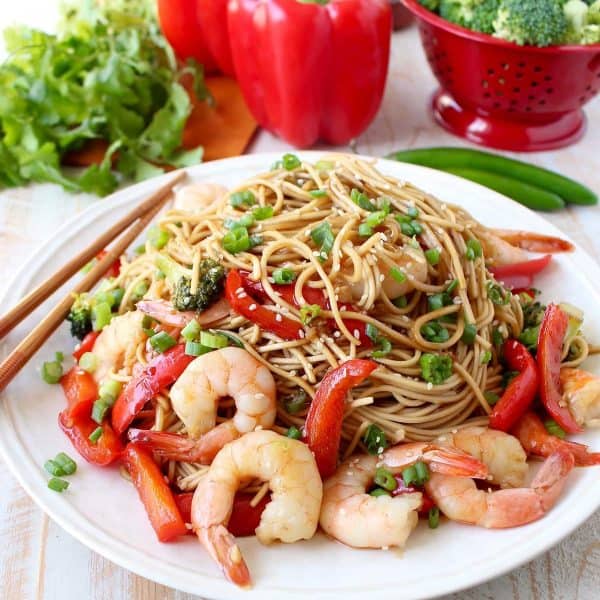 Teriyaki Shrimp with Lo Mein Noodles