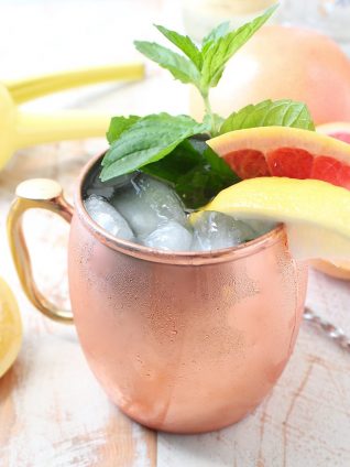 This delicious twist on a gin mule combines tart grapefruit juice with sweet sparkling wine for a refreshing cocktail that's also so easy to make!