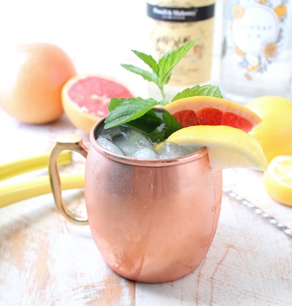 This delicious twist on a gin mule combines tart grapefruit juice with sweet sparkling wine for a refreshing cocktail that's also so easy to make!