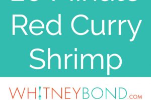 Shrimp & vegetables are cooked into a simple, delicious red curry sauce in this Red Curry Shrimp recipe, made in only 20 minutes for an easy weeknight meal!