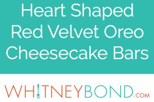 These delicious no bake cheesecake bars with a Red Velvet Oreo crust are sweet, decadent and can be cut into heart shapes for a cute Valentine's Day Treat!