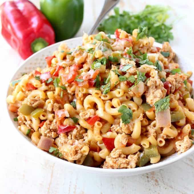 Chicken Fajita Pasta One Pot Recipe - WhitneyBond.com