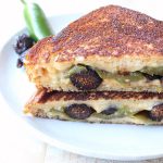 Roasted jalapeños, dried figs and spicy cheddar cheese are combined in this delicious, sweet and spicy, vegetarian jalapeno grilled cheese sandwich recipe!