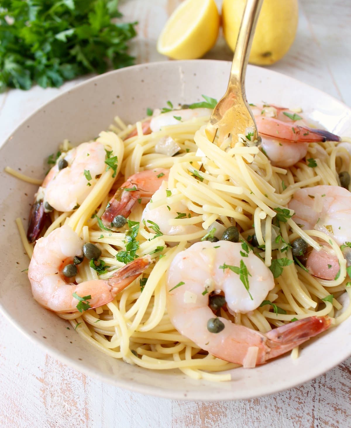 Shrimp Piccata Pasta: One Pot Recipe - WhitneyBond.com