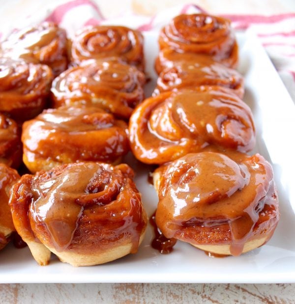 Salted Caramel Cinnamon Rolls are sweet, decadent and delicious, they're made with canned crescent roll dough for an easy breakfast or brunch recipe!