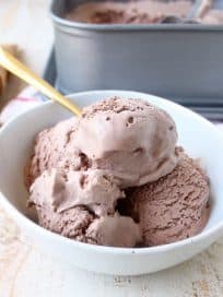 Homemade Chocolate Ice Cream is so easy to make without an ice cream maker! This no churn recipe only requires a couple of steps & a couple of ingredients!