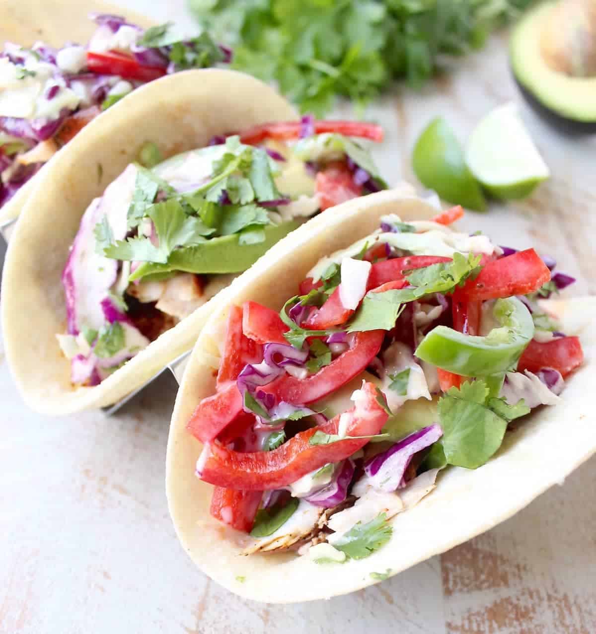 Mahi Mahi Fish Tacos With Cilantro Jalapeno Slaw