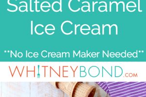 This No Churn Salted Caramel Ice Cream Recipe is made without an ice cream maker, making it an easy homemade ice cream recipe that is totally delicious!
