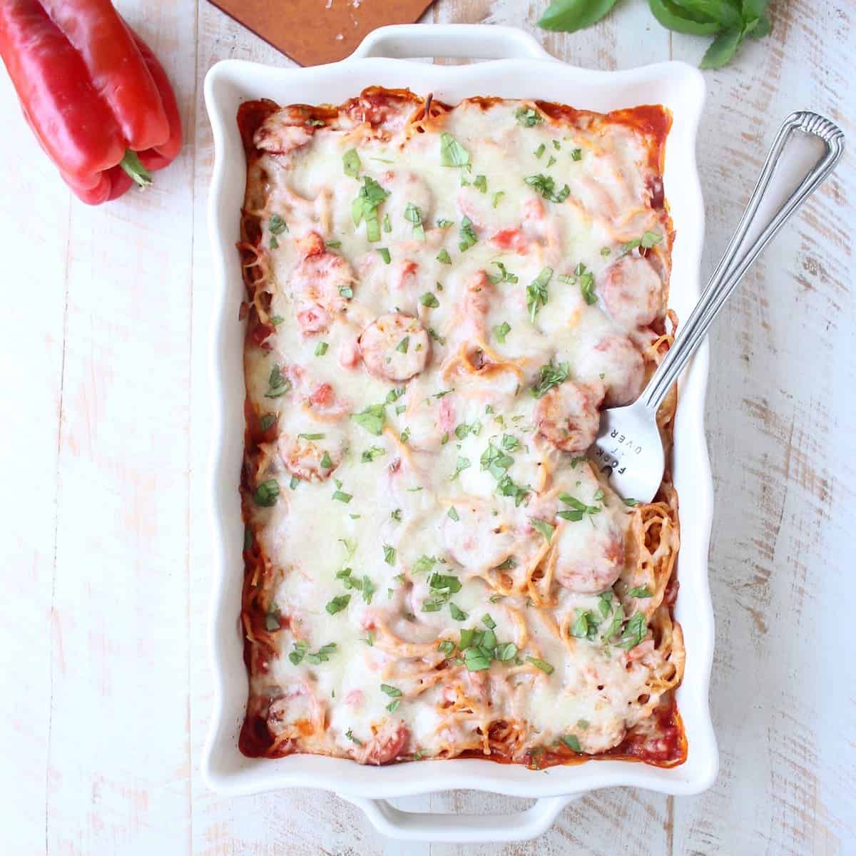 Pizza Baked Spaghetti Recipe - WhitneyBond.com