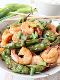 In only 15 minutes, with just 8 ingredients, you can make this super simple and delicious Shrimp Stir Fry recipe with Shishito Peppers!