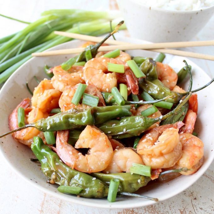 Shrimp Stir Fry with Shishito Peppers