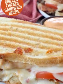 grilled panini sandwich on plate