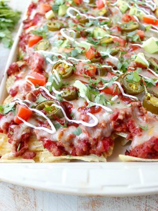 Ditch the bun for these Sloppy Joe Nachos! An easy recipe that's great for game day or a fun and simple weeknight dinner!