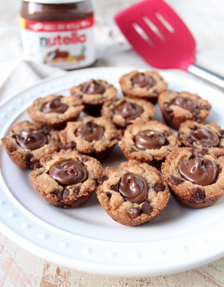 Chocolate Chip Cookie Cups with Nutella