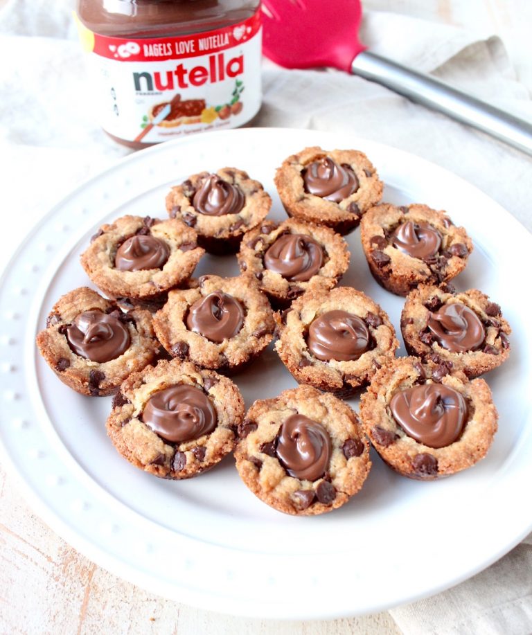 Chocolate Chip Cookie Cups with Nutella Hazelnut Spread