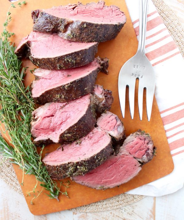 Herb Crusted Beef Tenderloin With Horseradish Gorgonzola Cream Sauce