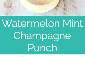champagne punch in glass with lemon wedge