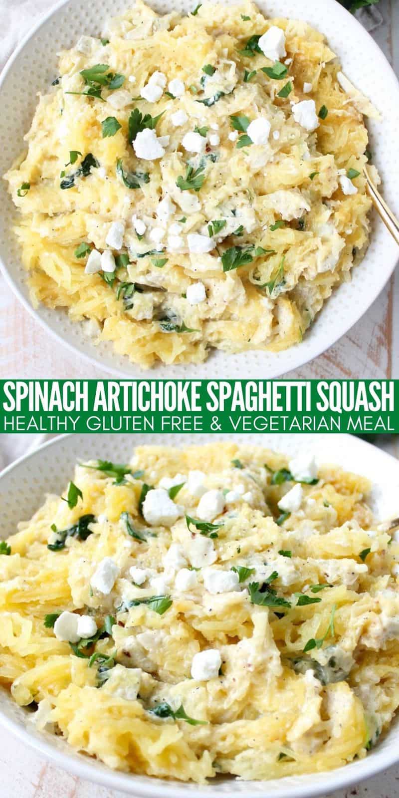 Spinach Artichoke Baked Spaghetti Squash - WhitneyBond.com