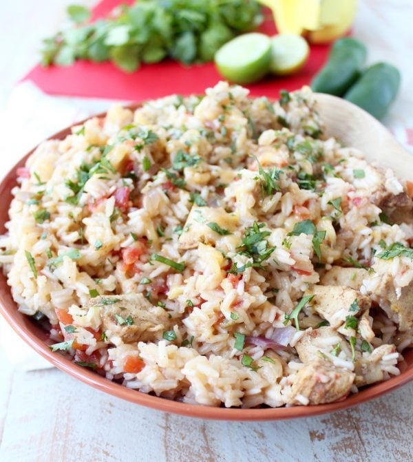 In one pot and under an hour, whip up this delicious Taco Chicken and Rice for dinner, it's flavorful, easy to make and gluten free!