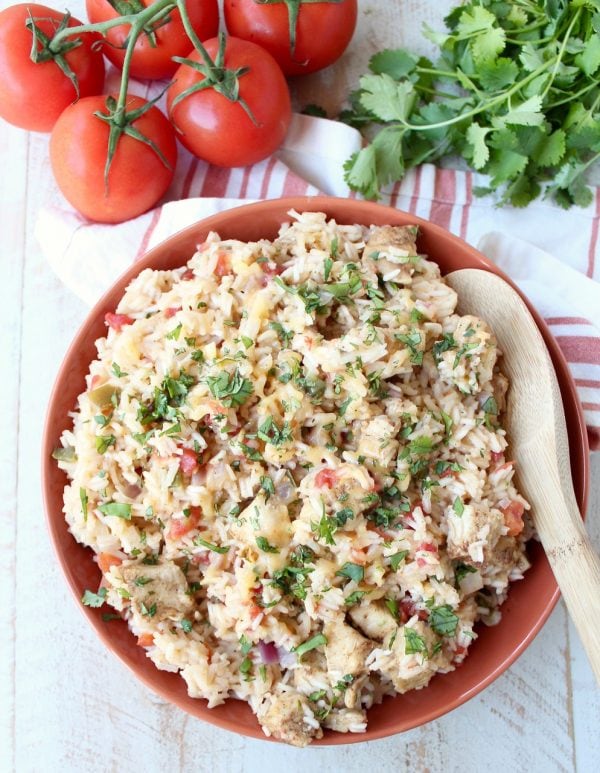 In one pot and under an hour, whip up this delicious Taco Chicken and Rice for dinner, it's flavorful, easy to make and gluten free!