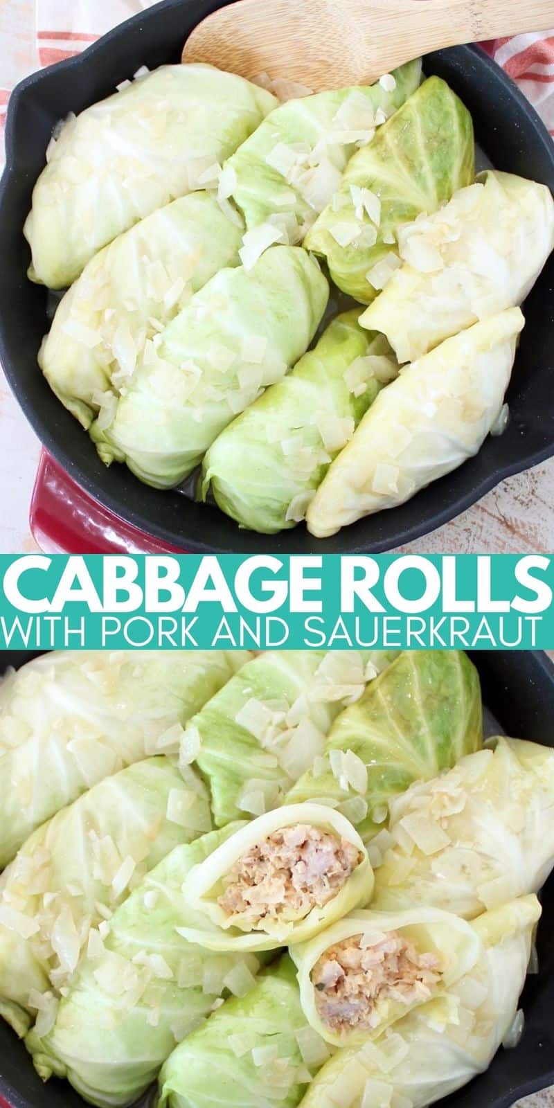 Cabbage Rolls with Pork and Sauerkraut