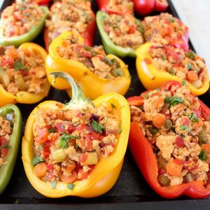 Chicken Stuffed Peppers with Buffalo Sauce - Whole 30 Recipes