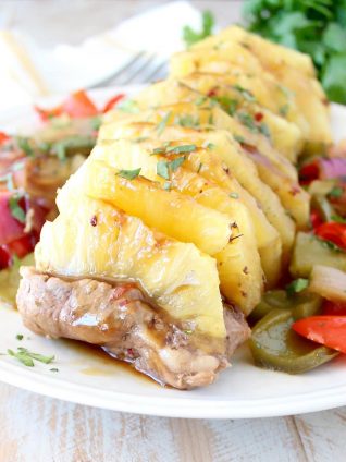 This Teriyaki Pork Tenderloin recipe with fresh pineapple is made with Whole30 compliant teriyaki sauce for a lean, healthy, gluten free, Whole30 recipe that's easy enough to whip up for a weeknight dinner!