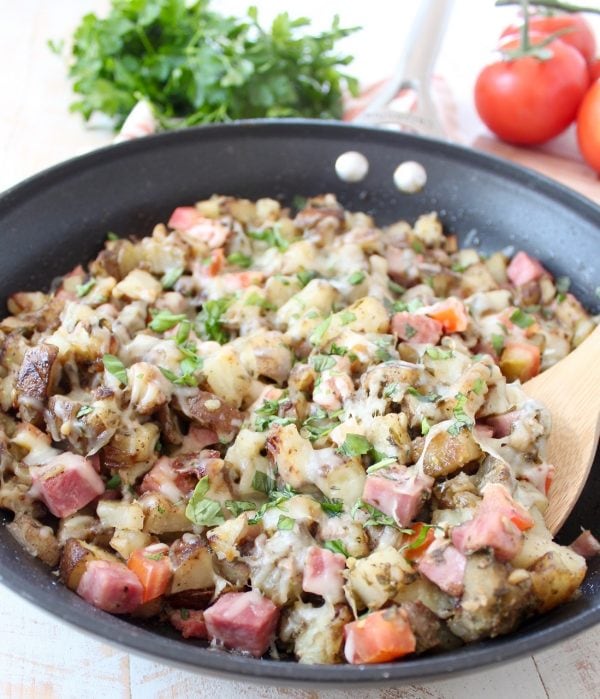 Ham hash is made in just 30 minutes for an easy breakfast anytime! With just a few different ingredients, you can transform this recipe three ways, into an Italian, Mexican or Greek hash.