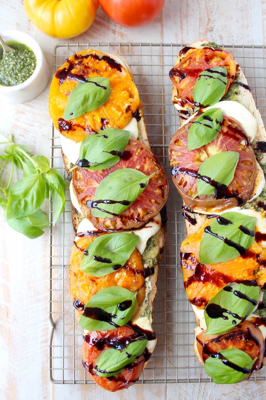 Grilled Caprese French Bread Pizza with Balsamic Glaze