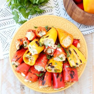 Grilled Stuffed Peppers with Jalapeno Artichoke Dip Filling