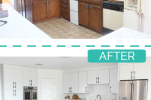 Before and After Kitchen Remodel Images with Text