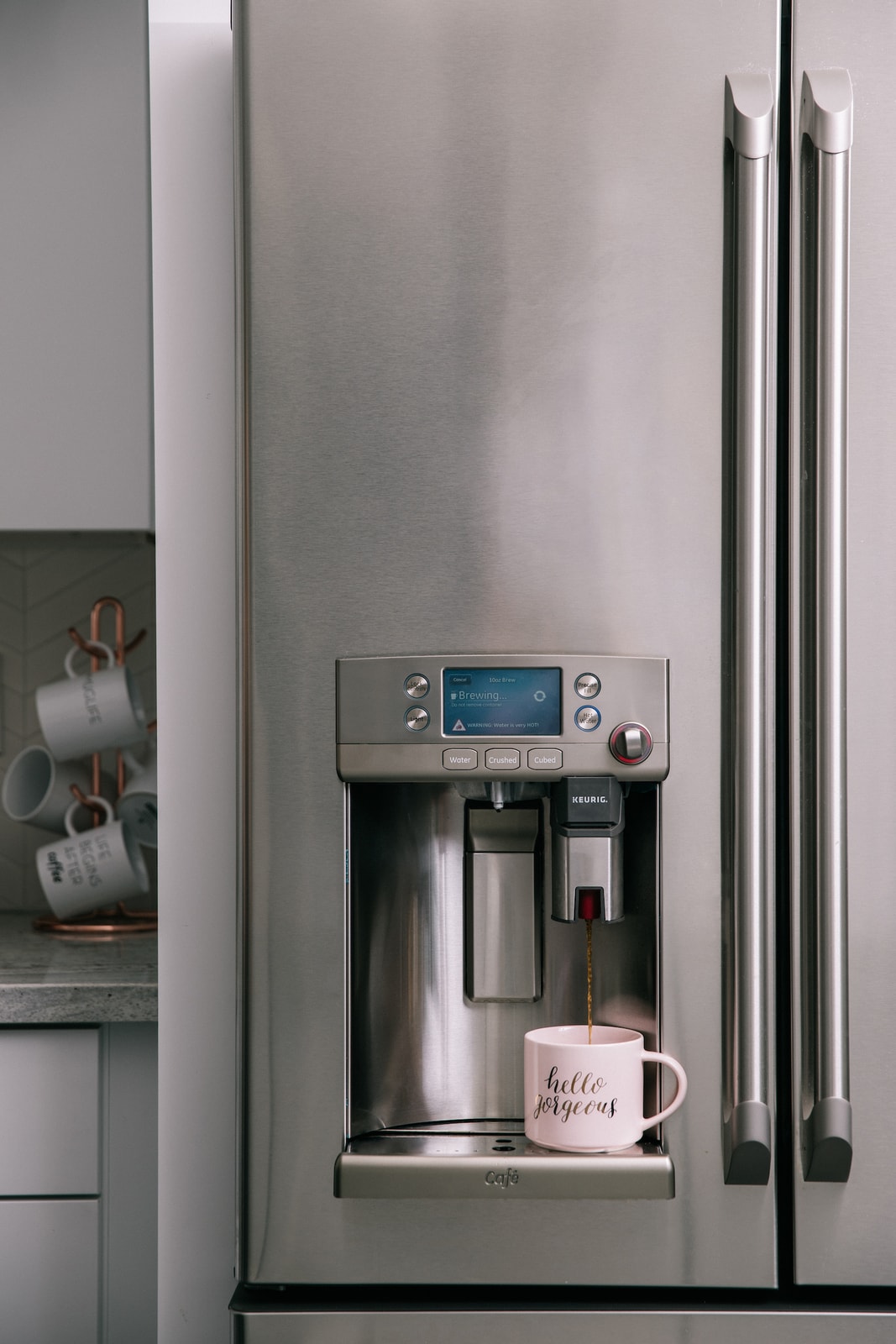 GE Wifi Cafe Smart Refrigerator with Built In Keurig