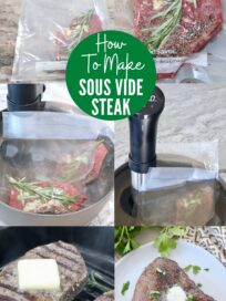 collage of images showing how to make sous vide steak