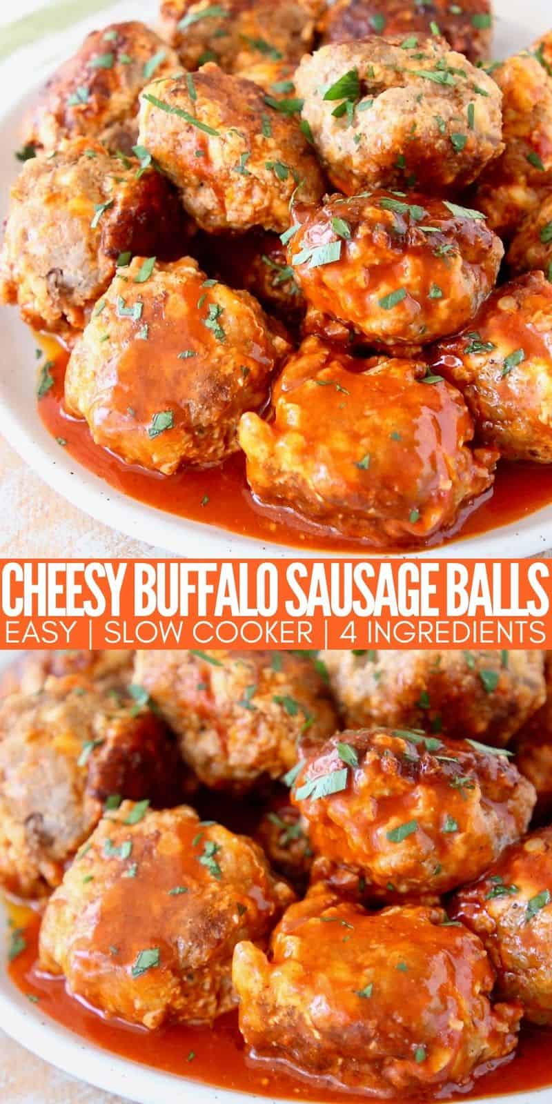 Sausage Balls with Cheese & Buffalo Sauce | WhitneyBond.com