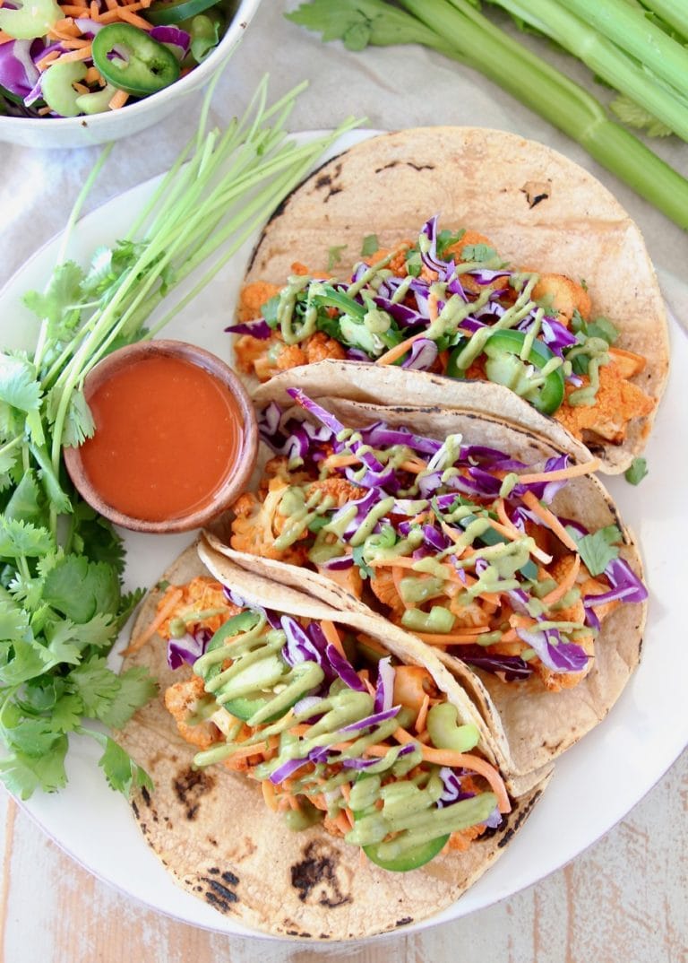 Buffalo Cauliflower Tacos Vegan Recipe